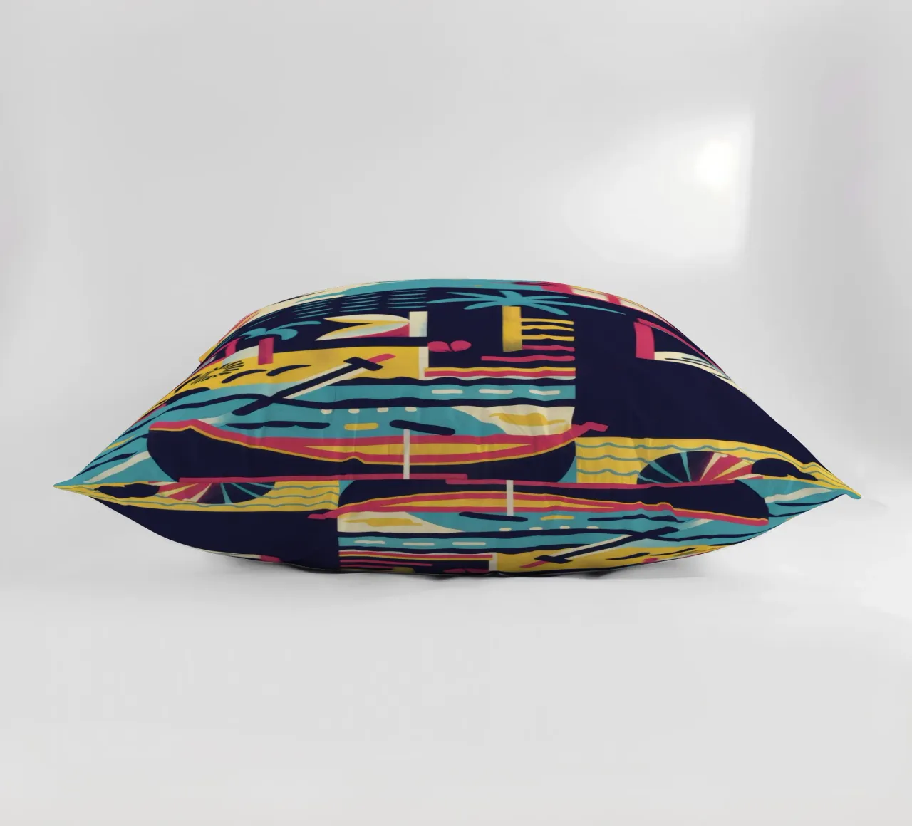 Nocturnal Geometric Harbor decorative cushion by Prism Ritual