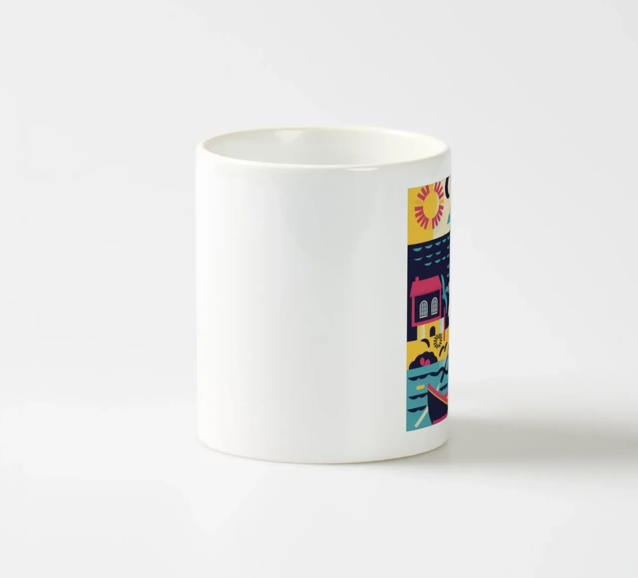 Nocturnal Geometric Harbor ceramic mug by Prism Ritual
