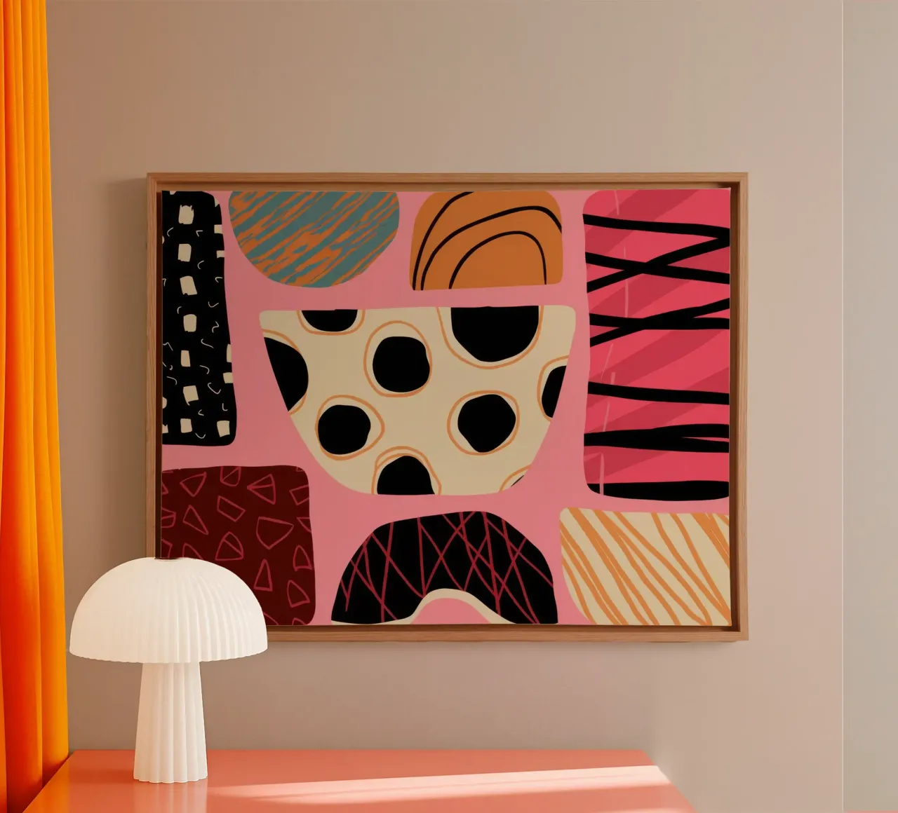 Playful Pattern Medley canvas with Floater frame by Bring Haven