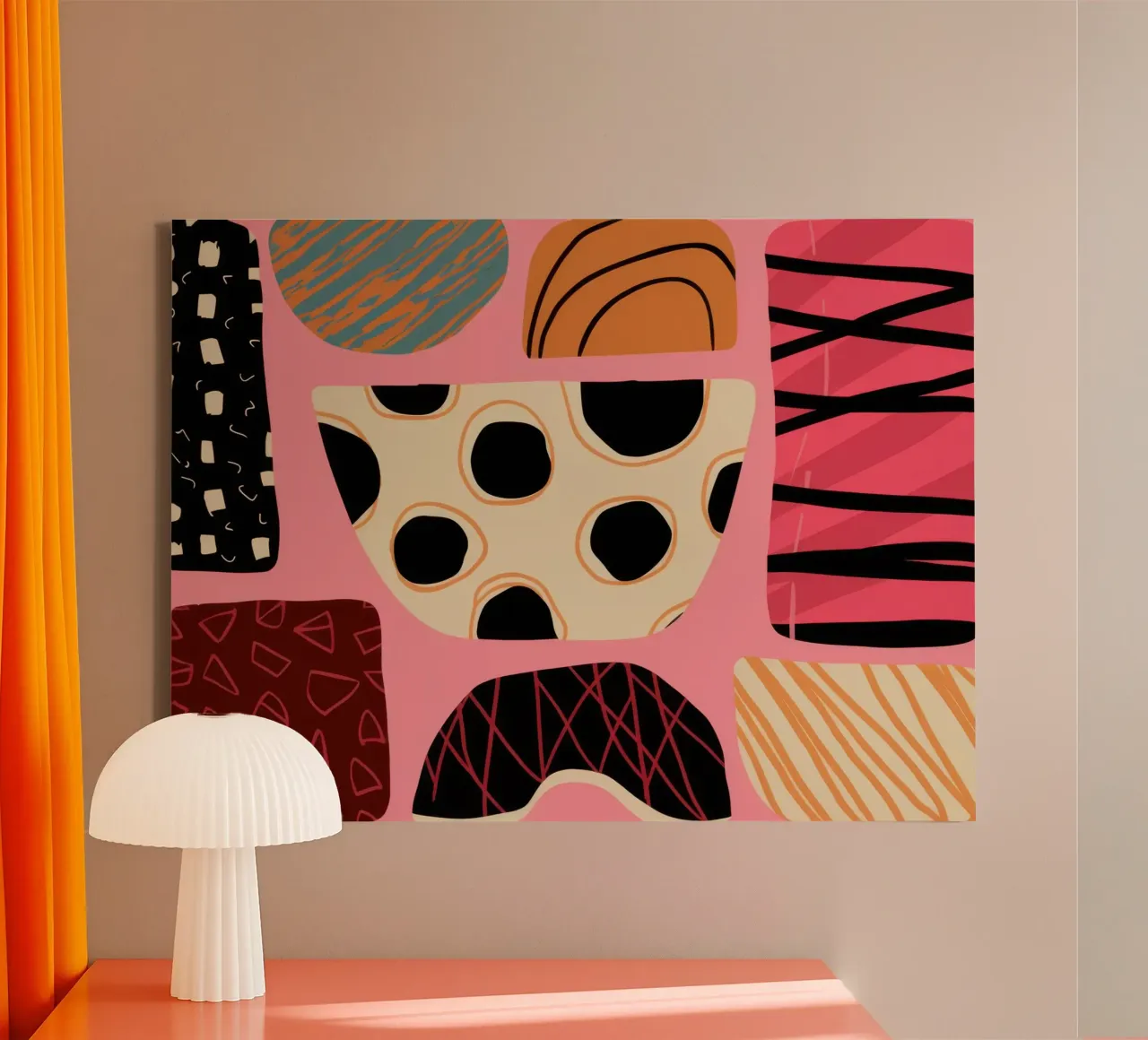 Playful Pattern Medley canvas with Floater frame by Bring Haven