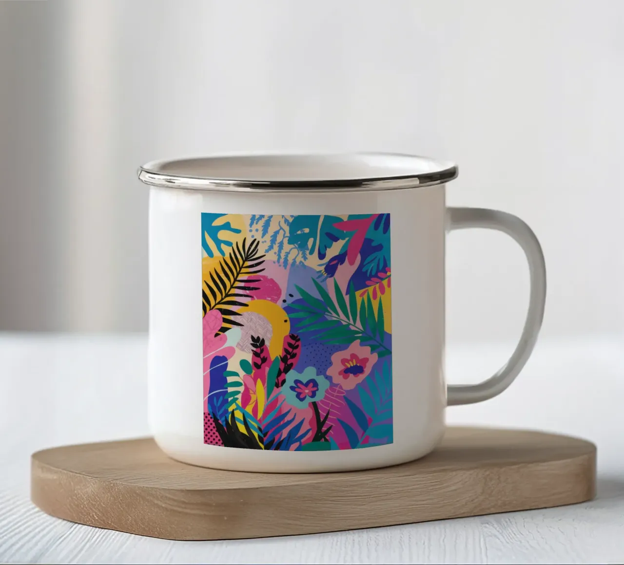Levendige Jungle Symfonie emaille mok van Bring Haven