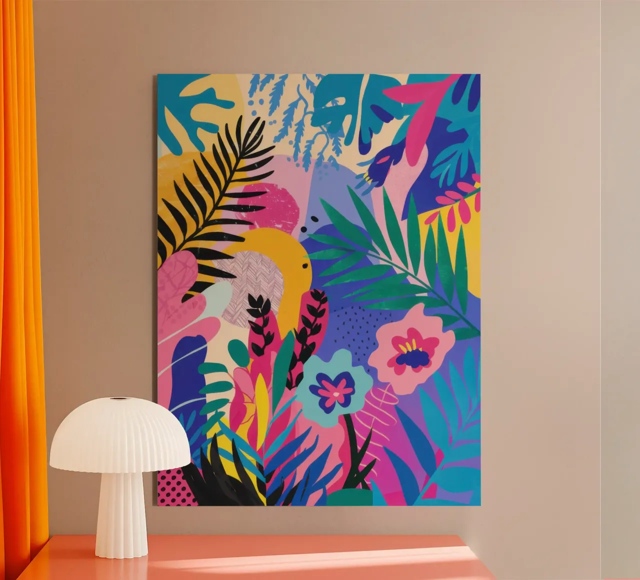 Vibrant Jungle Symphony alu-dibond by Bring Haven