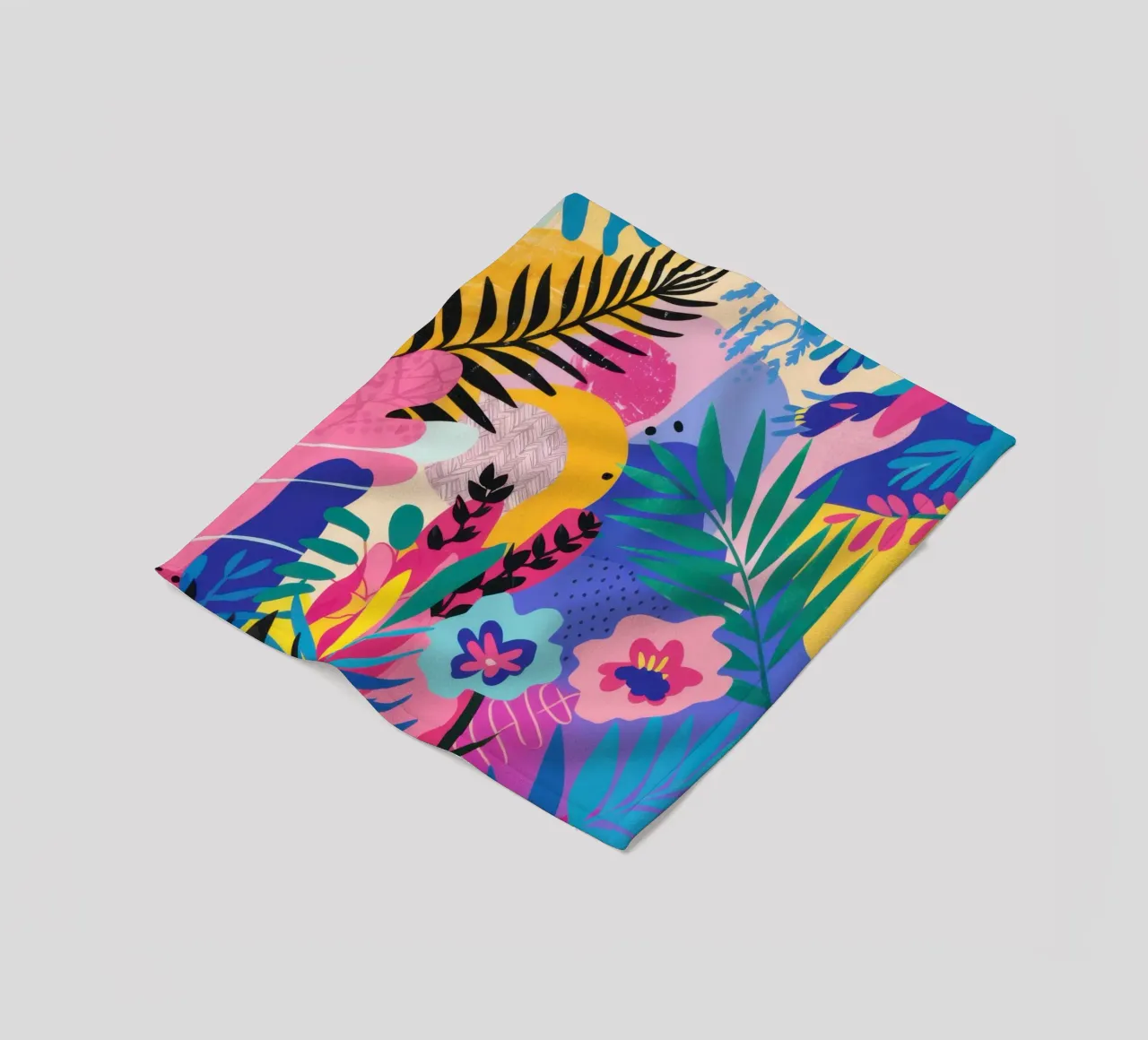 Vibrant Jungle Symphony fleece blanket by Bring Haven
