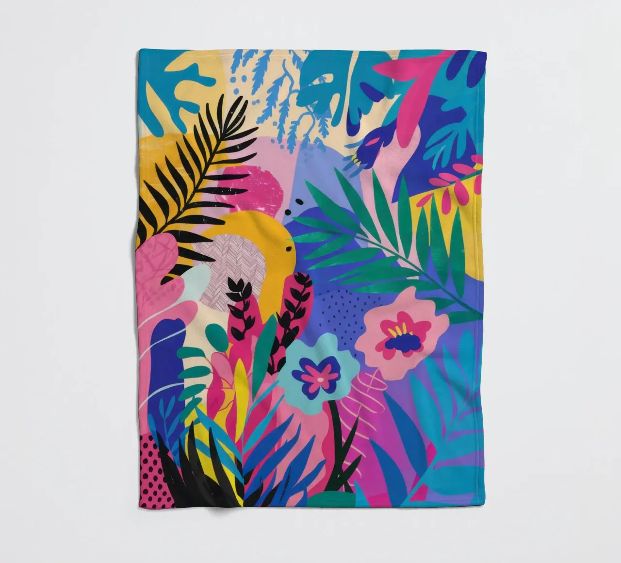 Vibrant Jungle Symphony fleece blanket by Bring Haven