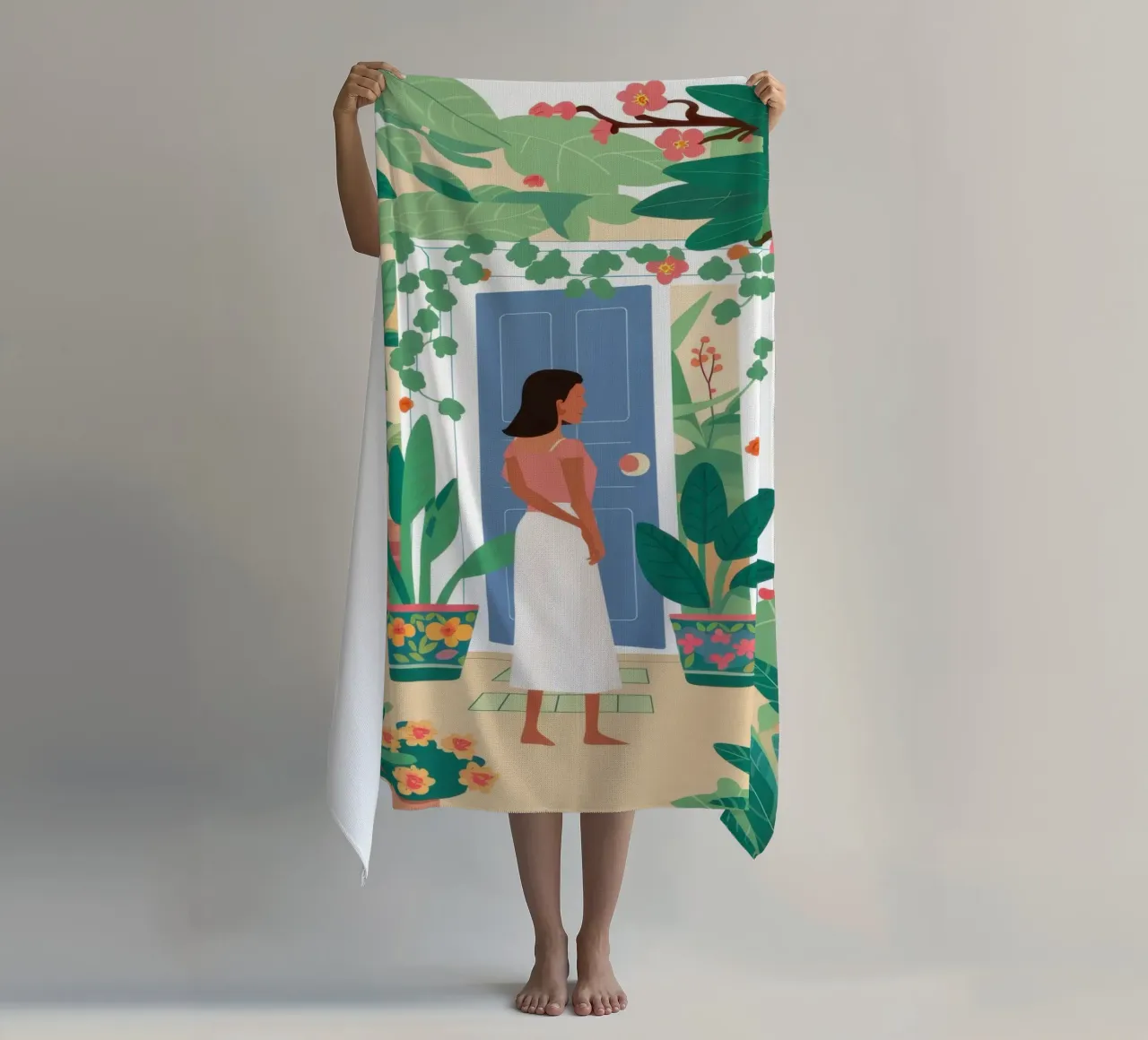 Gateway to Greenery beach towel by Prism Ritual