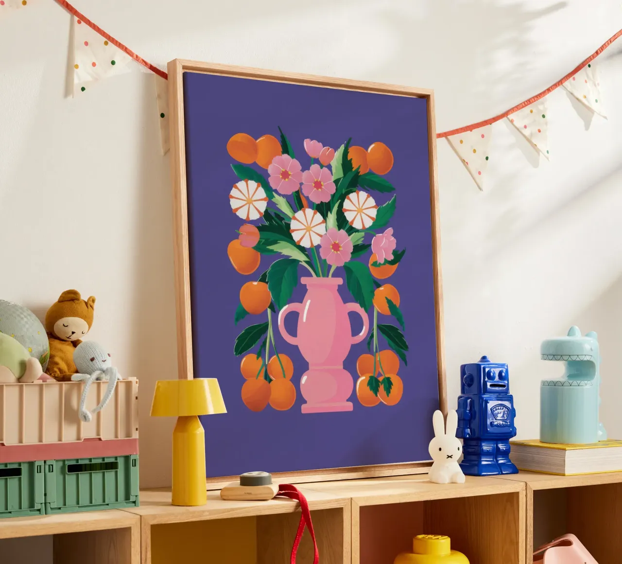 Bouquet di agrumi Stillness tela con Cornice a cassetta da Solar Paint