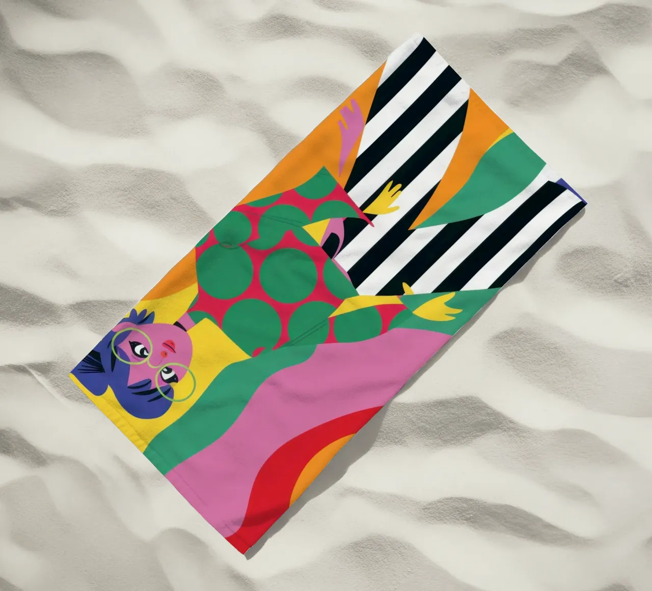 Chromatic Abstract Energy beach towel by Prism Ritual