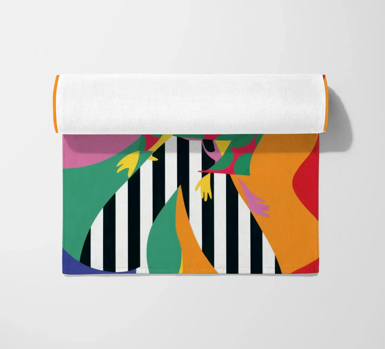 Chromatic Abstract Energy beach towel by Prism Ritual