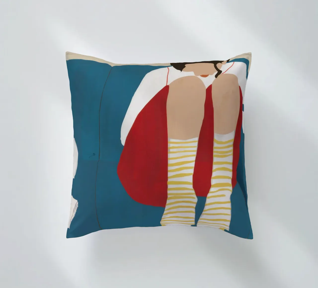 Solitude In Stripes decorative cushion by Bring Haven