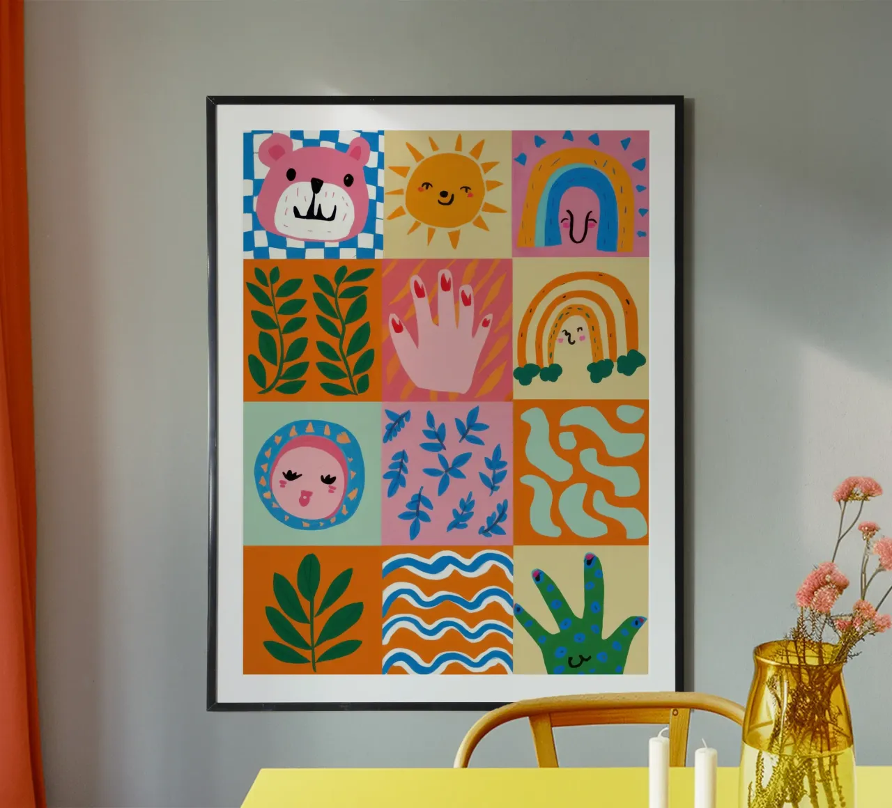 Joyful Doodle Grid poster by Bring Haven