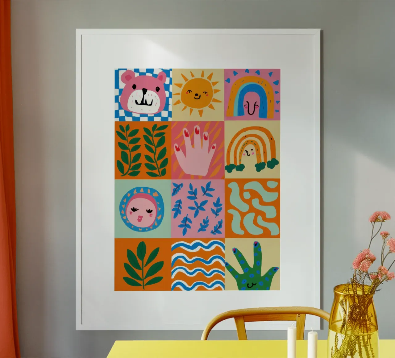 Joyful Doodle Grid poster by Bring Haven