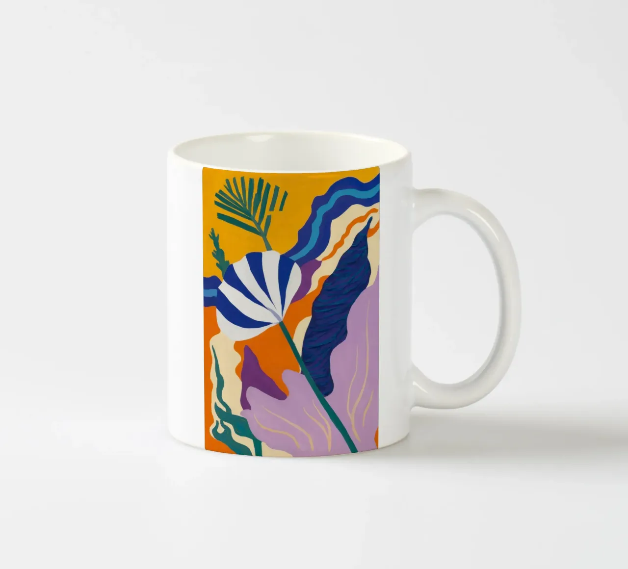 Abstracte botanische majesteit keramische mok van Prism Ritual