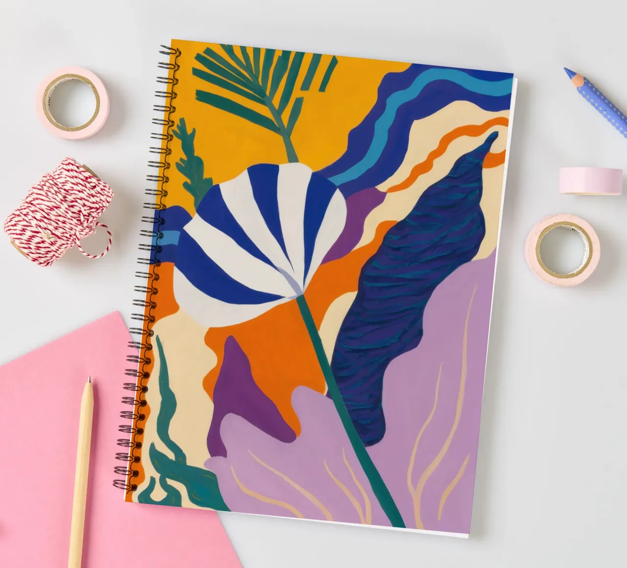 Abstract Botanical Majesty spiral notebook by Prism Ritual