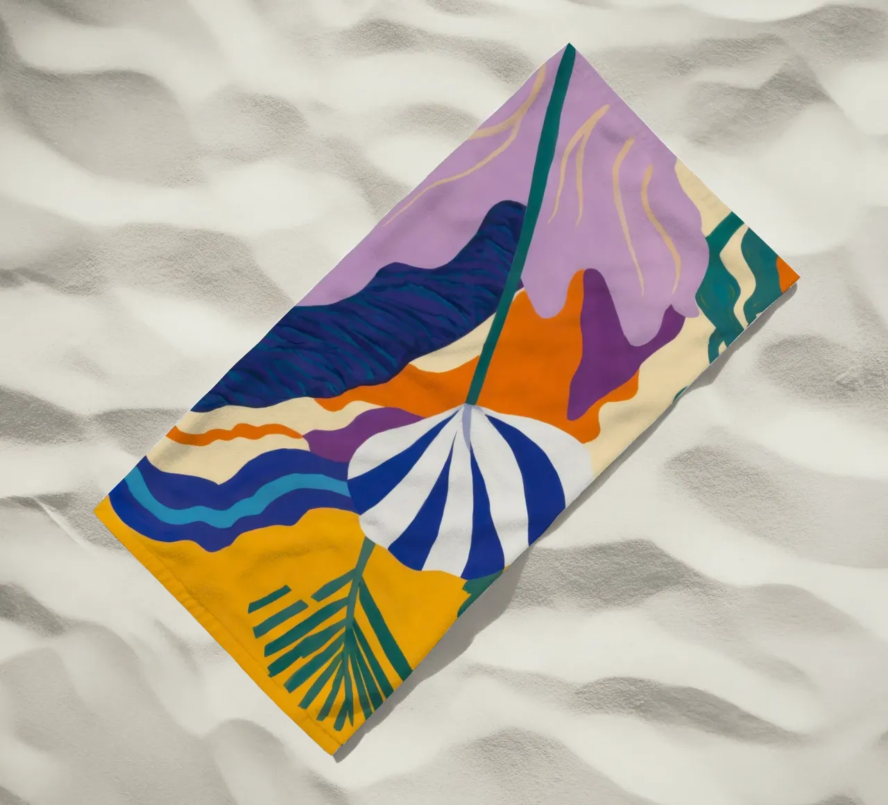 Abstracte botanische majesteit strandhanddoek van Prism Ritual