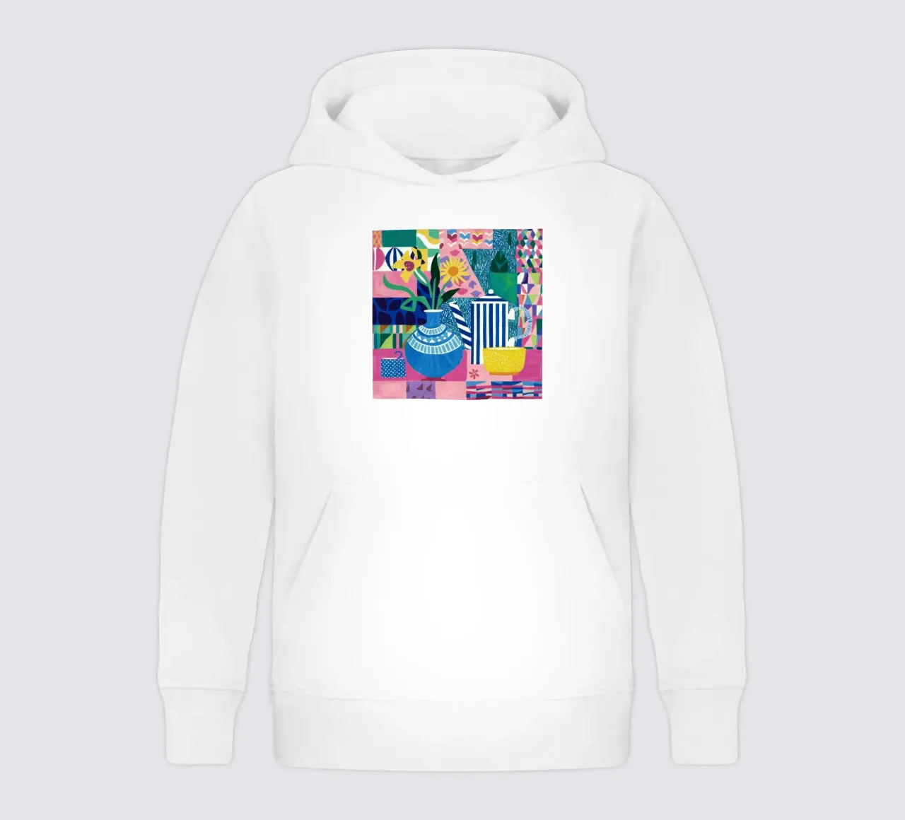 Eclectic Blue Bouquet kids hoodie by Solar Paint