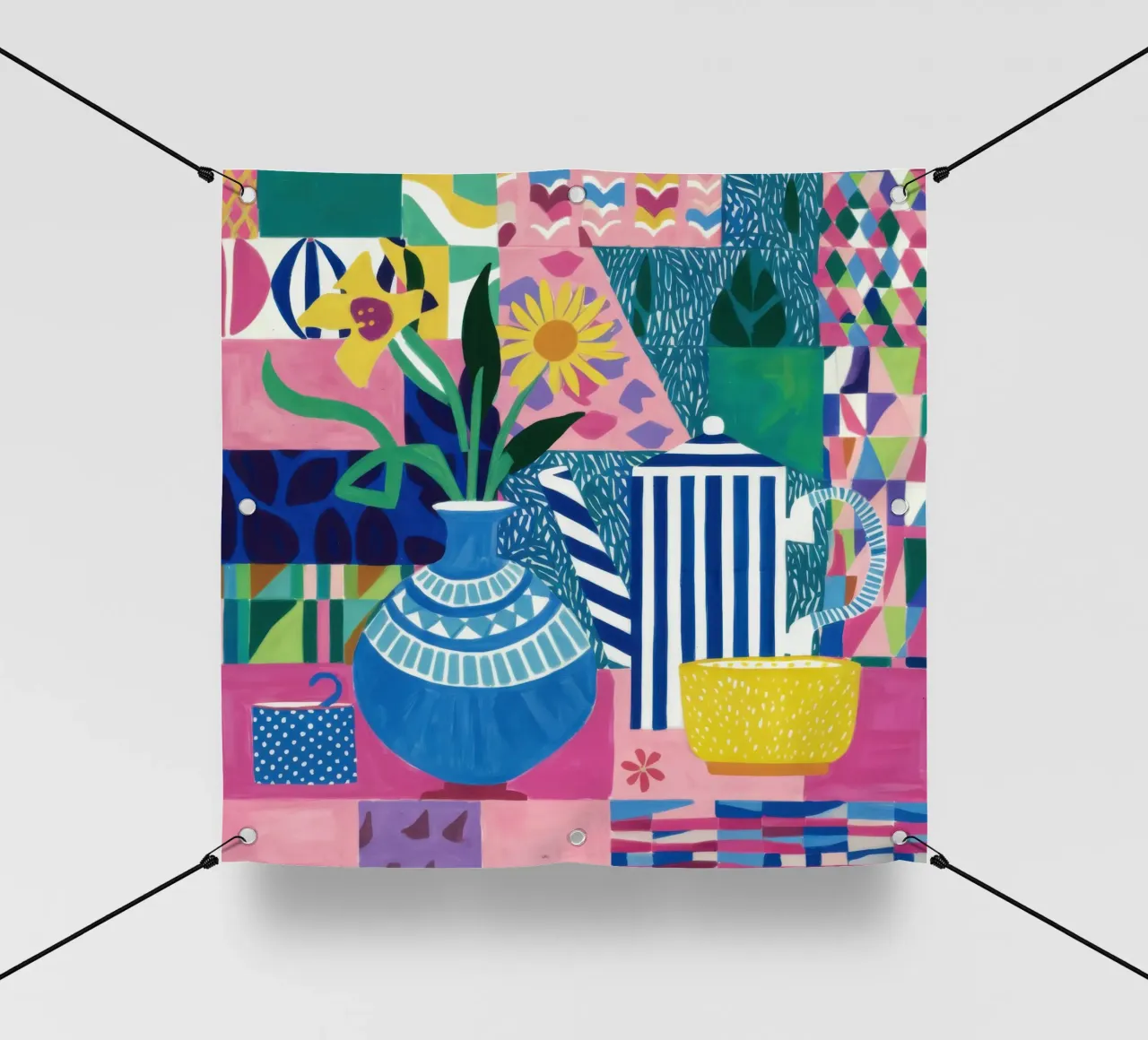Eclectic Blue Bouquet pvc cover by Solar Paint