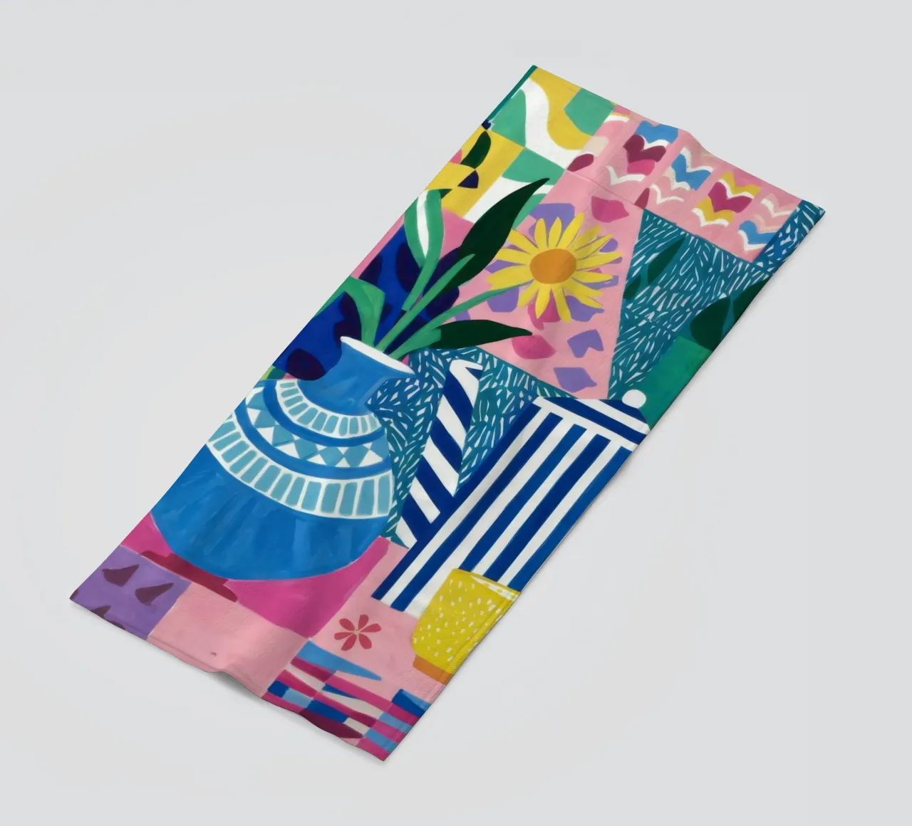 Eclectic Blue Bouquet beach towel by Solar Paint