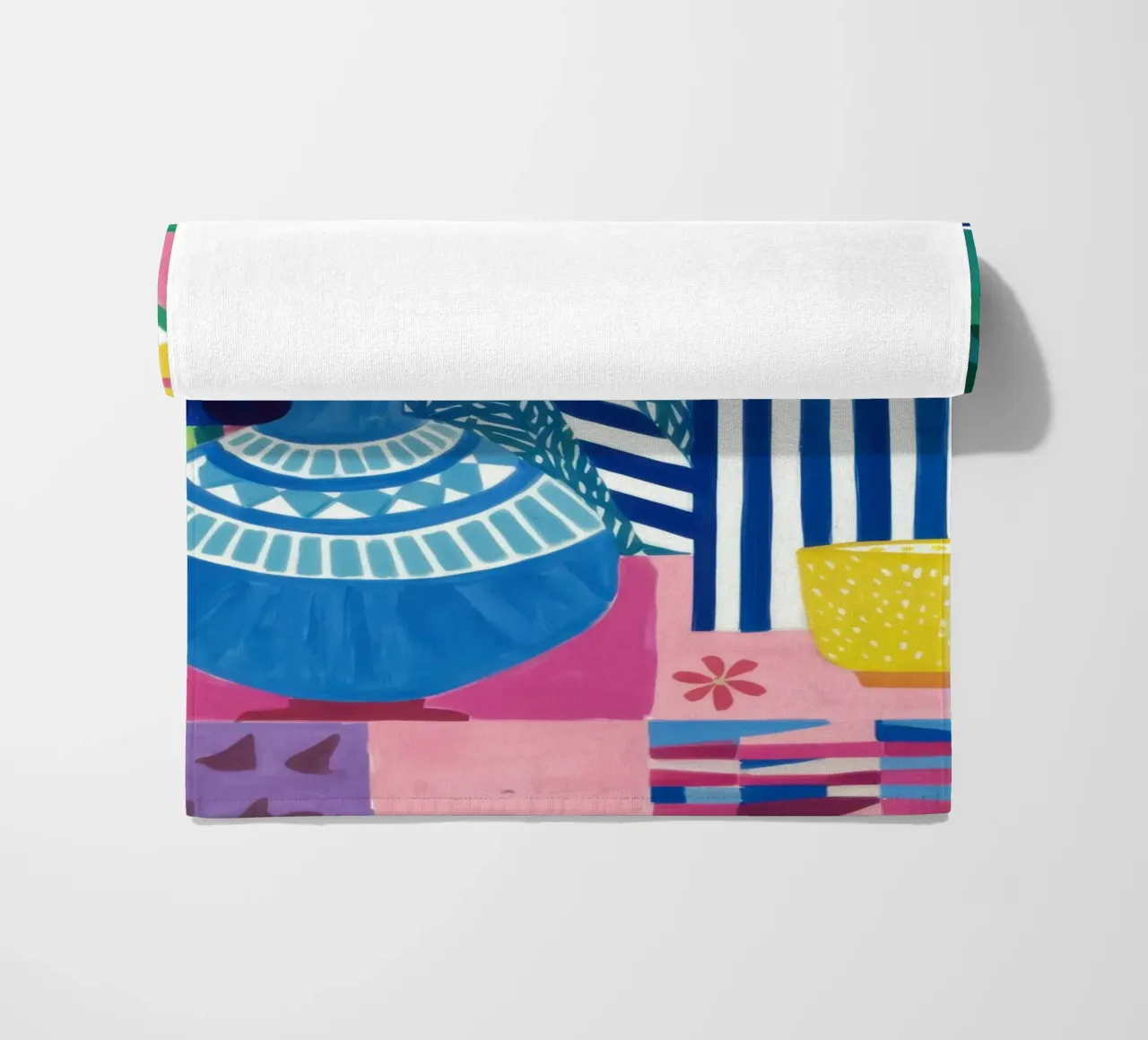 Eclectic Blue Bouquet beach towel by Solar Paint