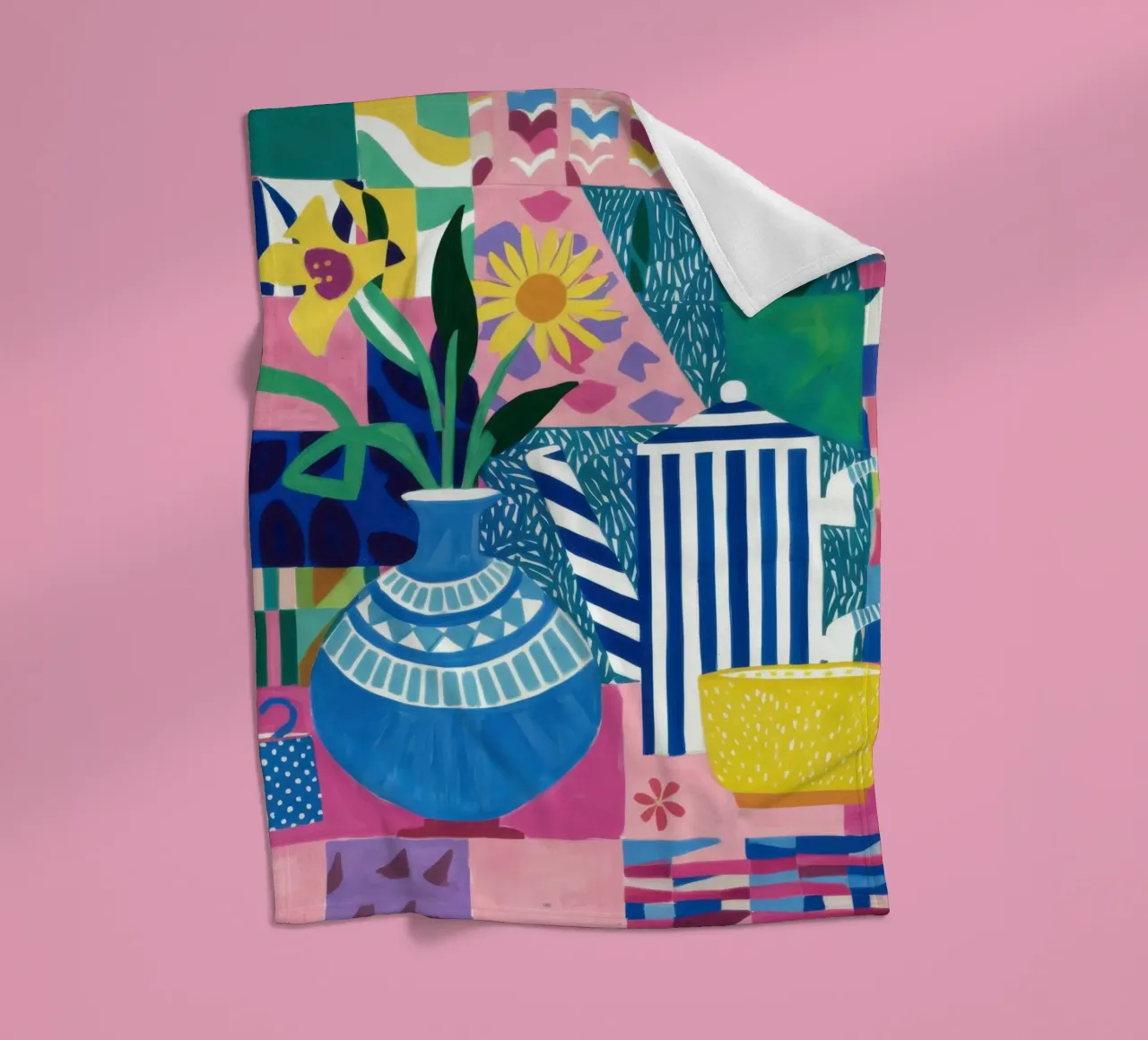 Bouquet blu eclettico coperta in pile da Solar Paint
