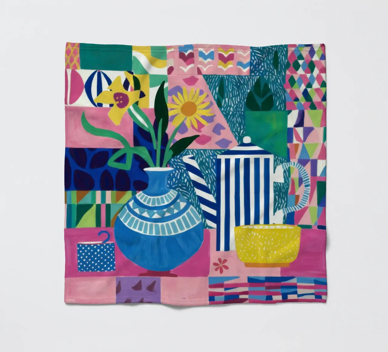 Bouquet blu eclettico coperta in pile da Solar Paint