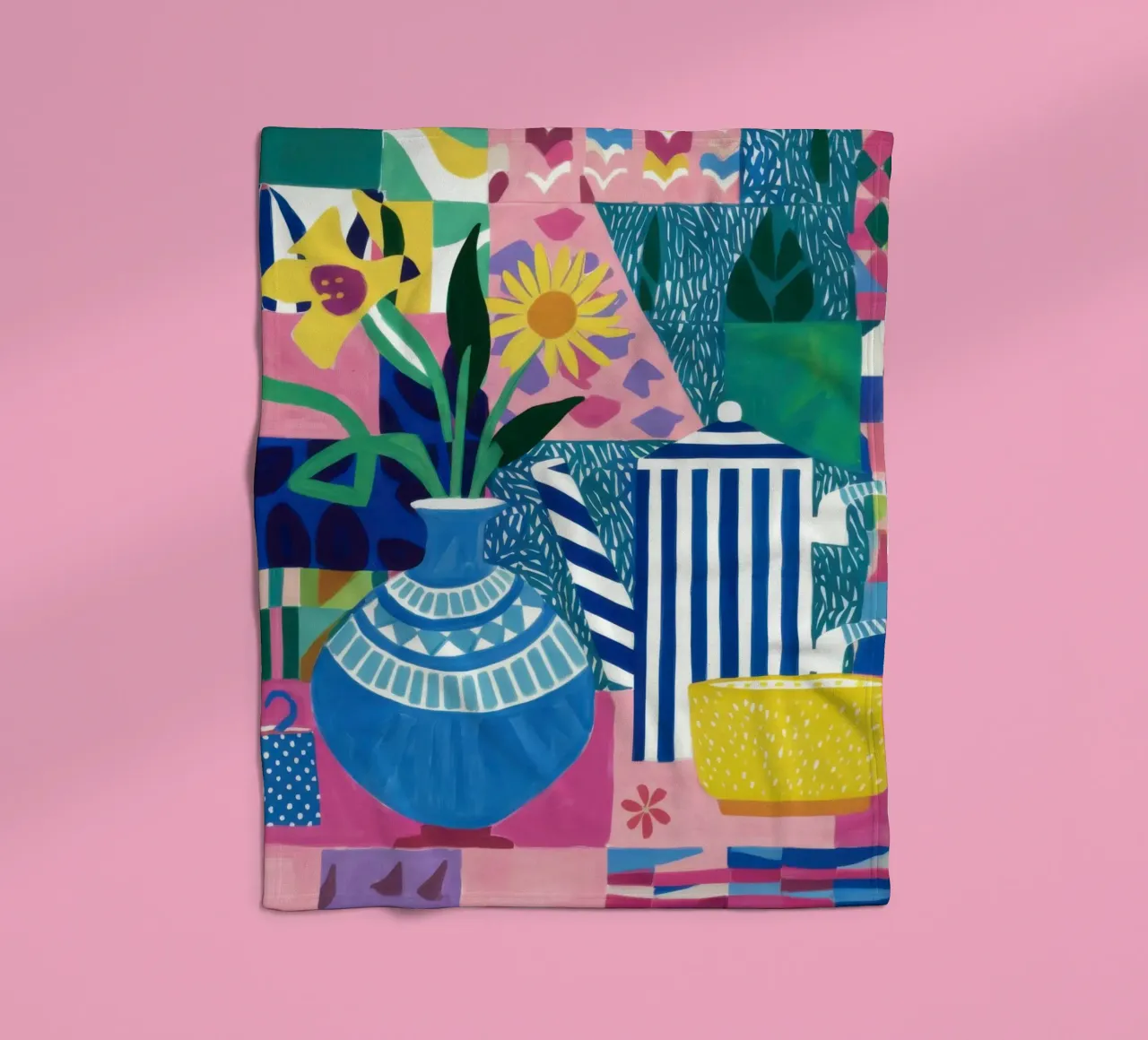 Bouquet blu eclettico coperta in pile da Solar Paint