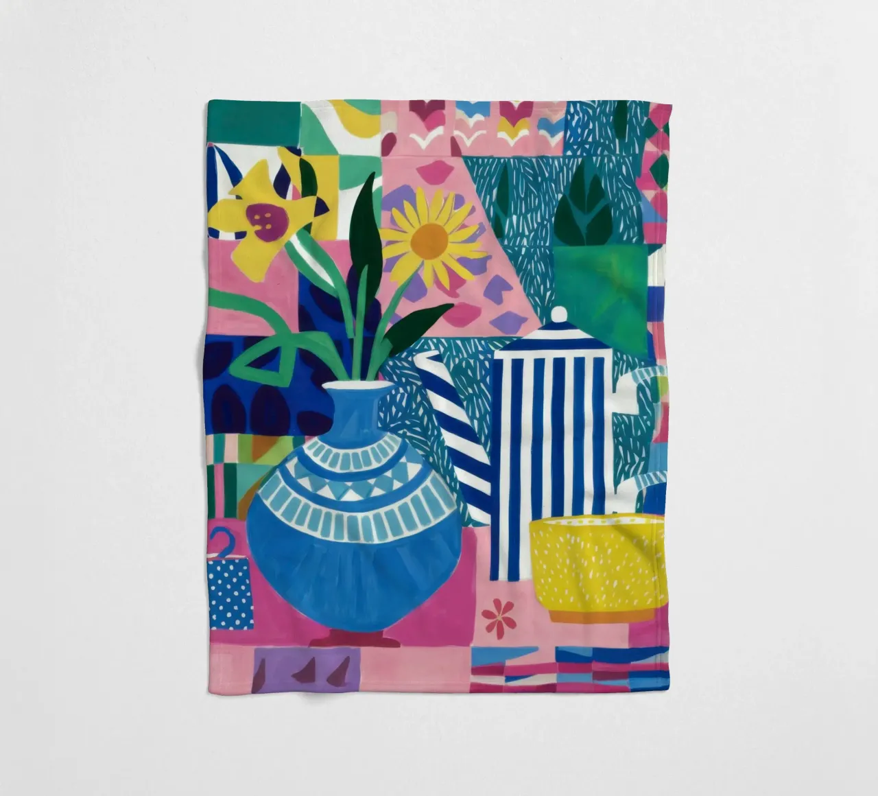 Bouquet blu eclettico coperta in pile da Solar Paint