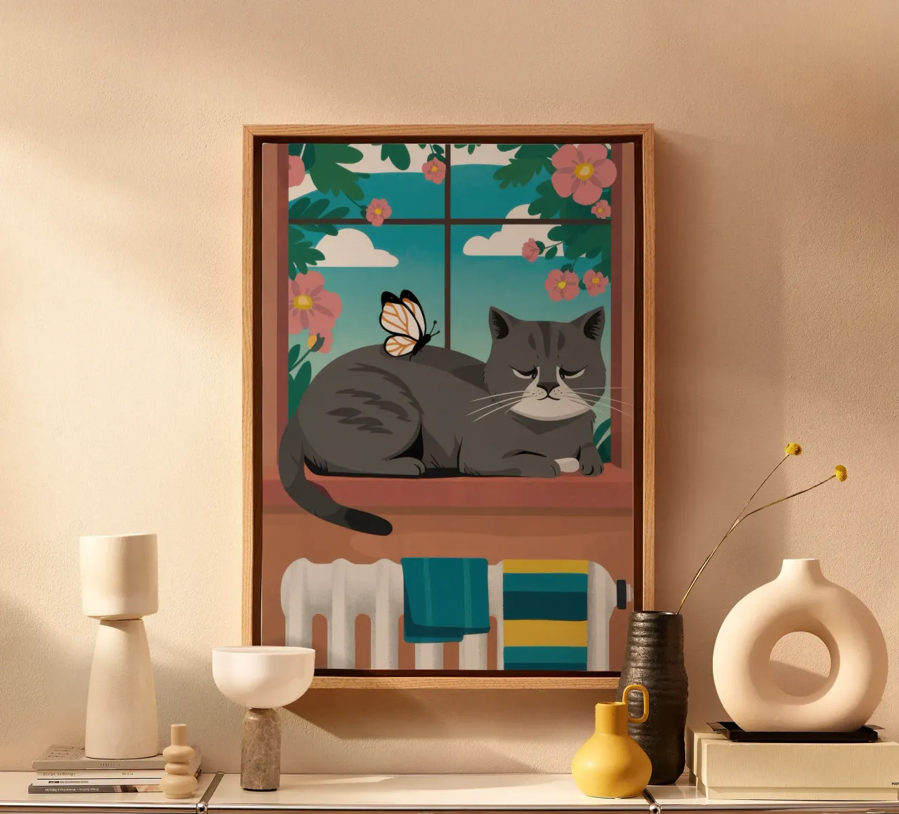 Tranquil Window Observer Leinwand mit Schattenfugenrahmen von Prism Ritual