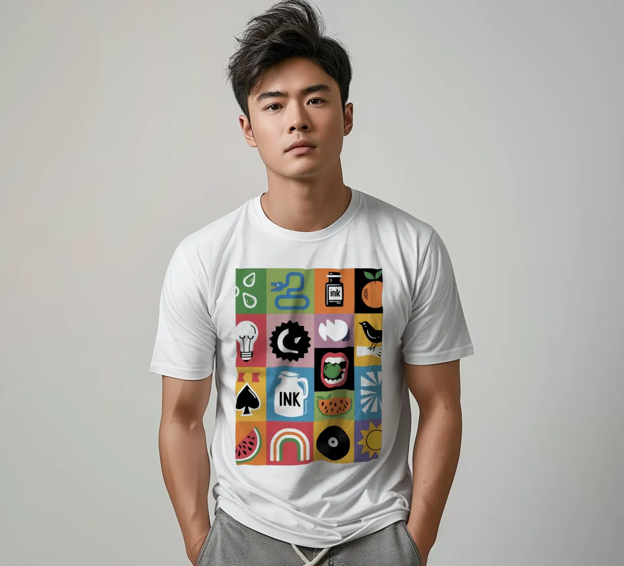 Griglia di icone moderne t-shirt da Solar Paint