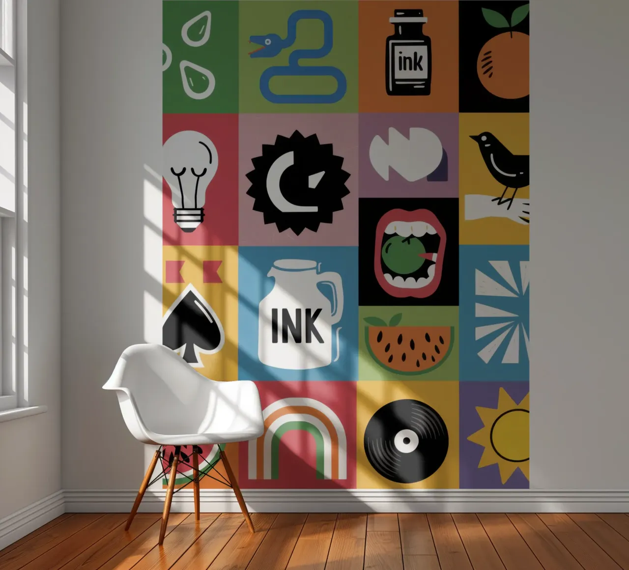 Modern Icon Grid photo wallpaper by Solar Paint