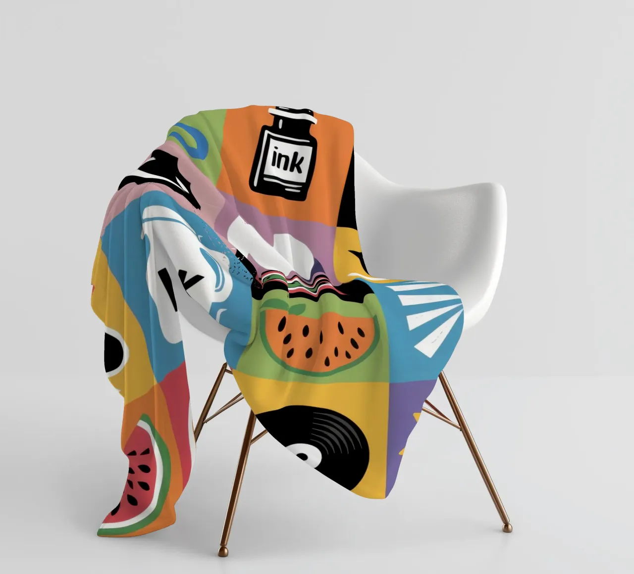 Modern Icon Grid fleece blanket by Solar Paint