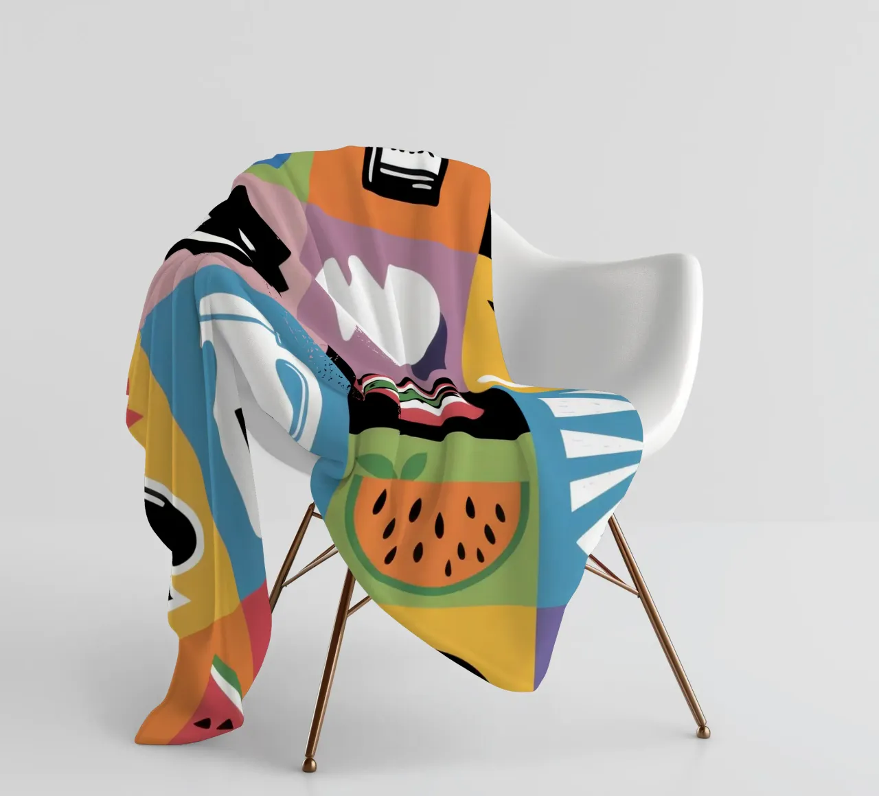 Modern Icon Grid fleece blanket by Solar Paint