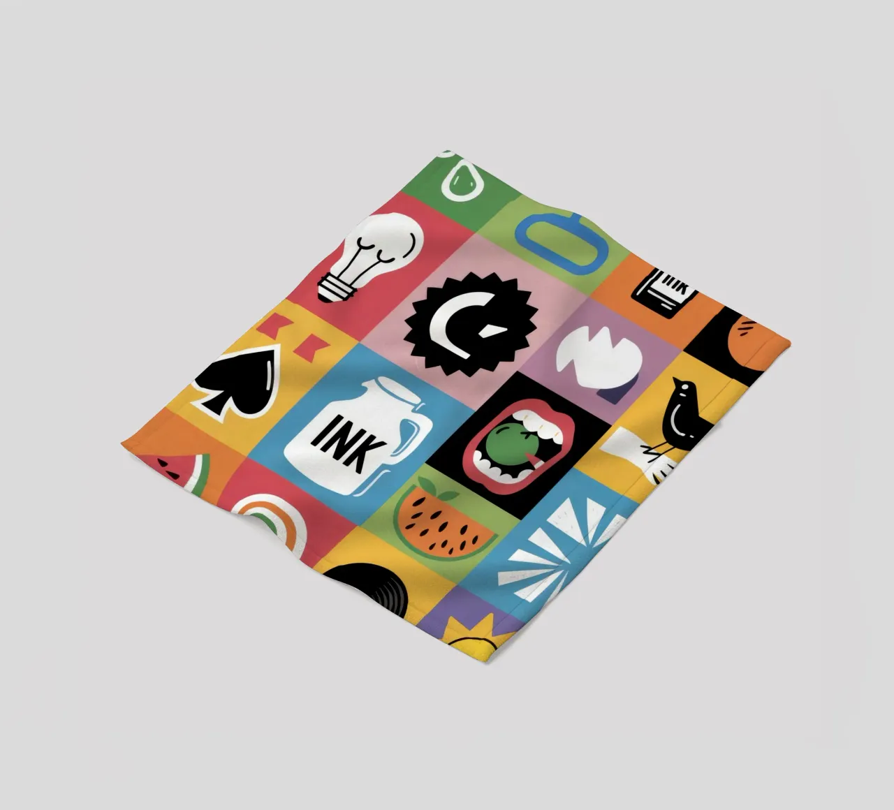 Modern Icon Grid fleece blanket by Solar Paint