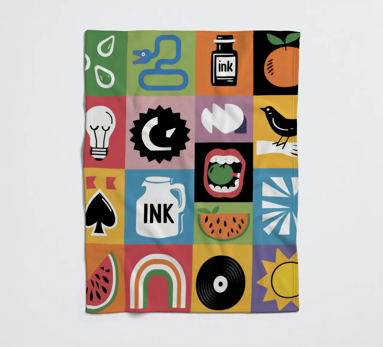 Modern Icon Grid fleece blanket by Solar Paint