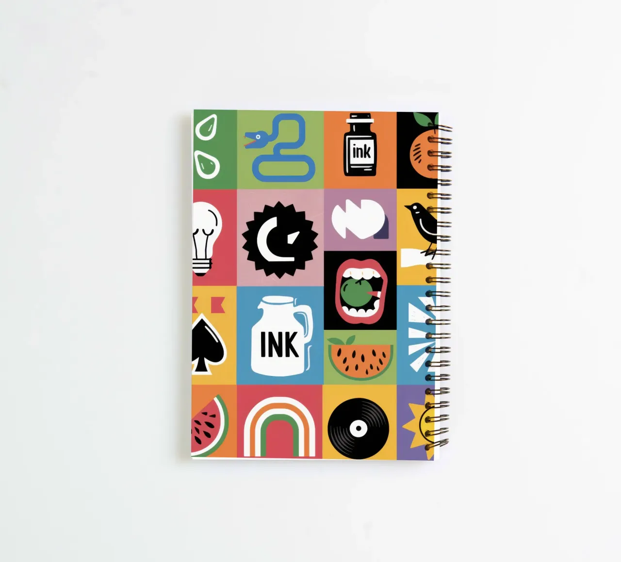 Rejilla de iconos modernos cuaderno de espiral de Solar Paint