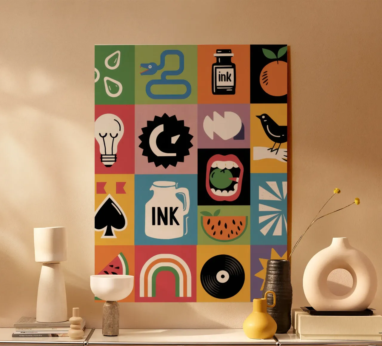 Modern Icon Grid acrylic glass by Solar Paint
