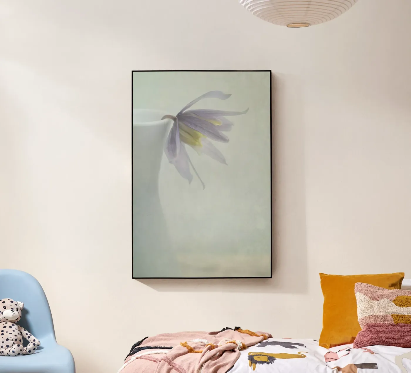 blue clematis acryl van Visuelle Poesie am Wegesrand