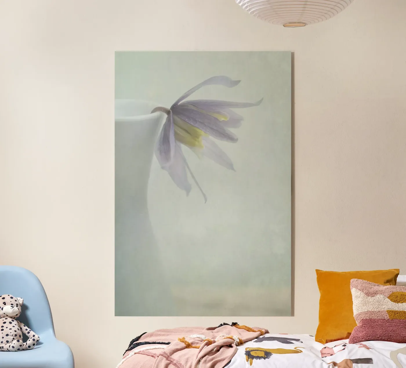 blue clematis acryl van Visuelle Poesie am Wegesrand