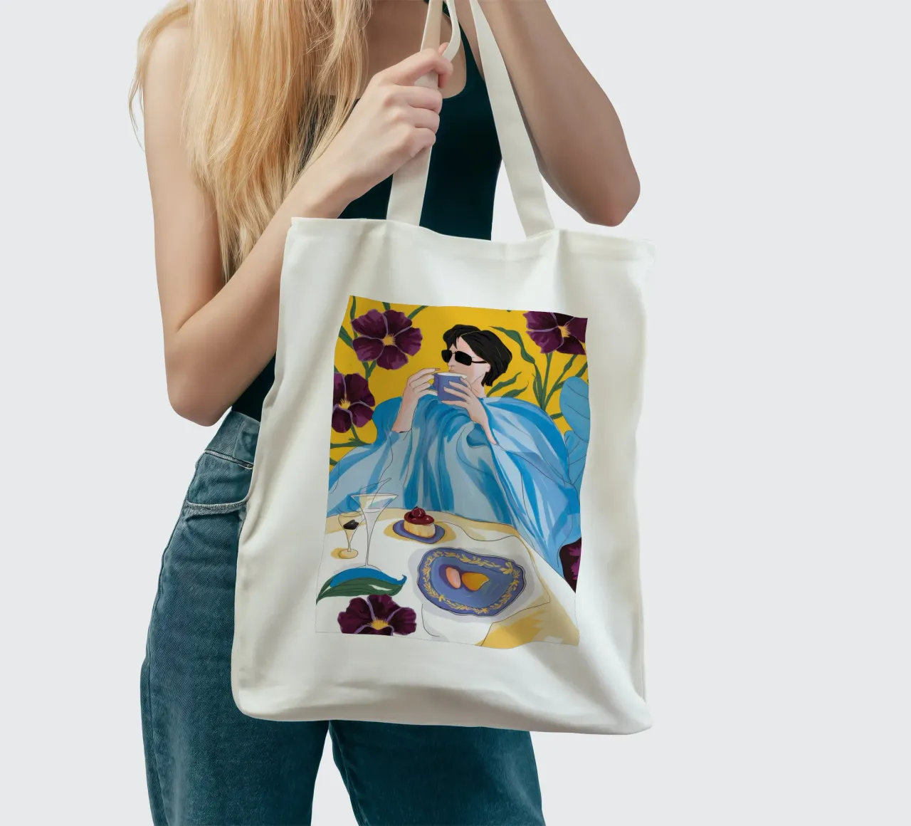Occhiali da sole all'alba borsa in juta da Veil Maya