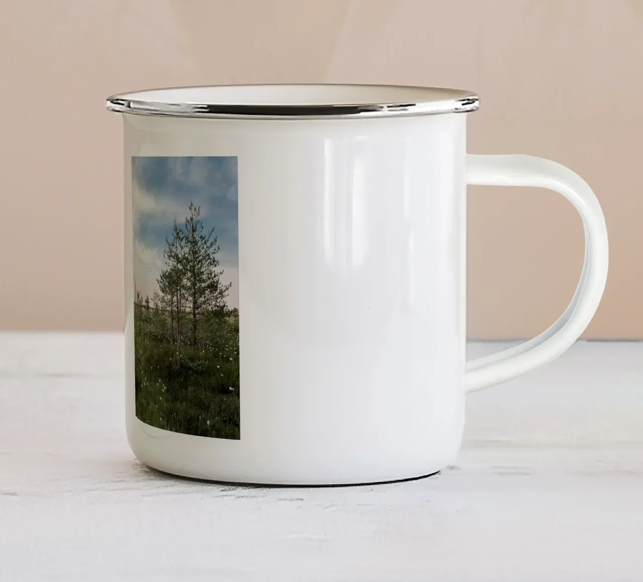 cotton grass marsh tazza in smalto da Horsire