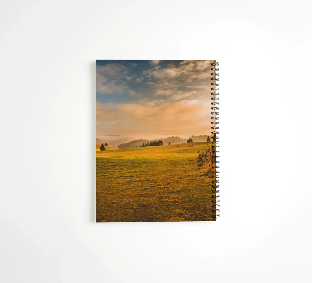 pine trees rolling hill spiral notebook by cofa home