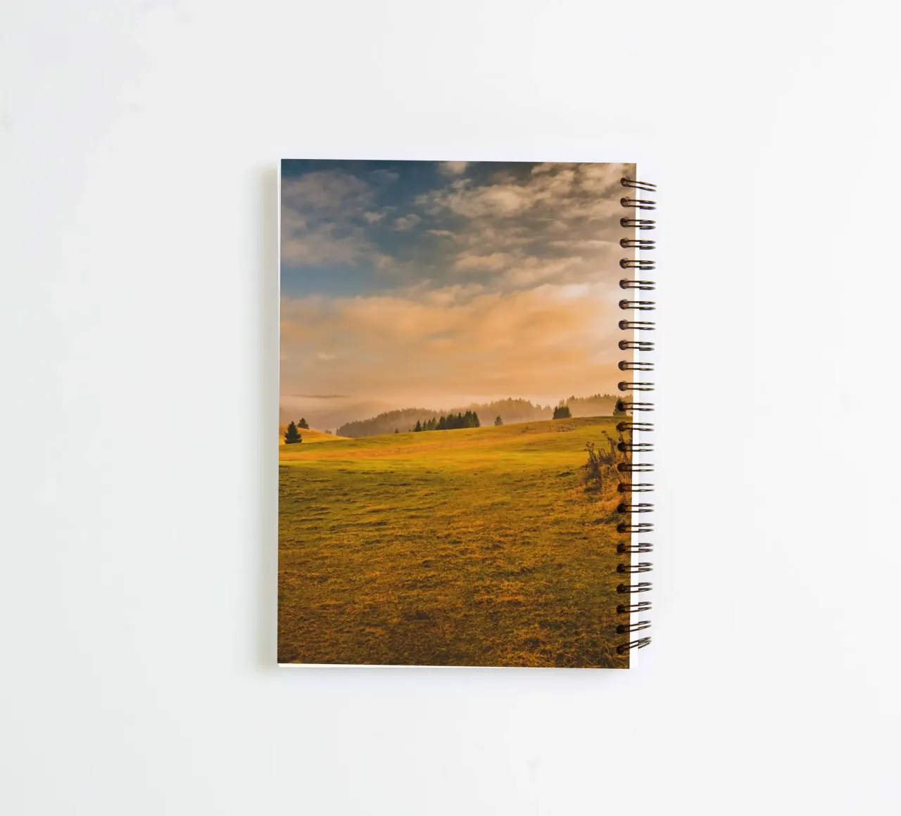 pine trees rolling hill spiral notebook by cofa home