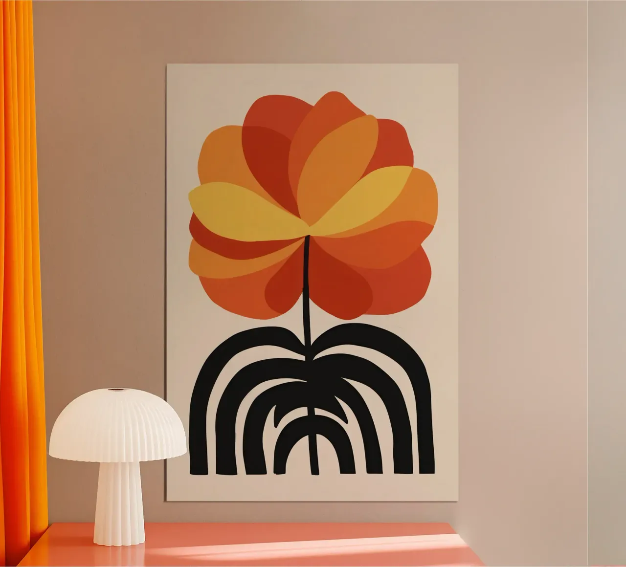 Kühnes Orange Bloom Poster von Solar Paint