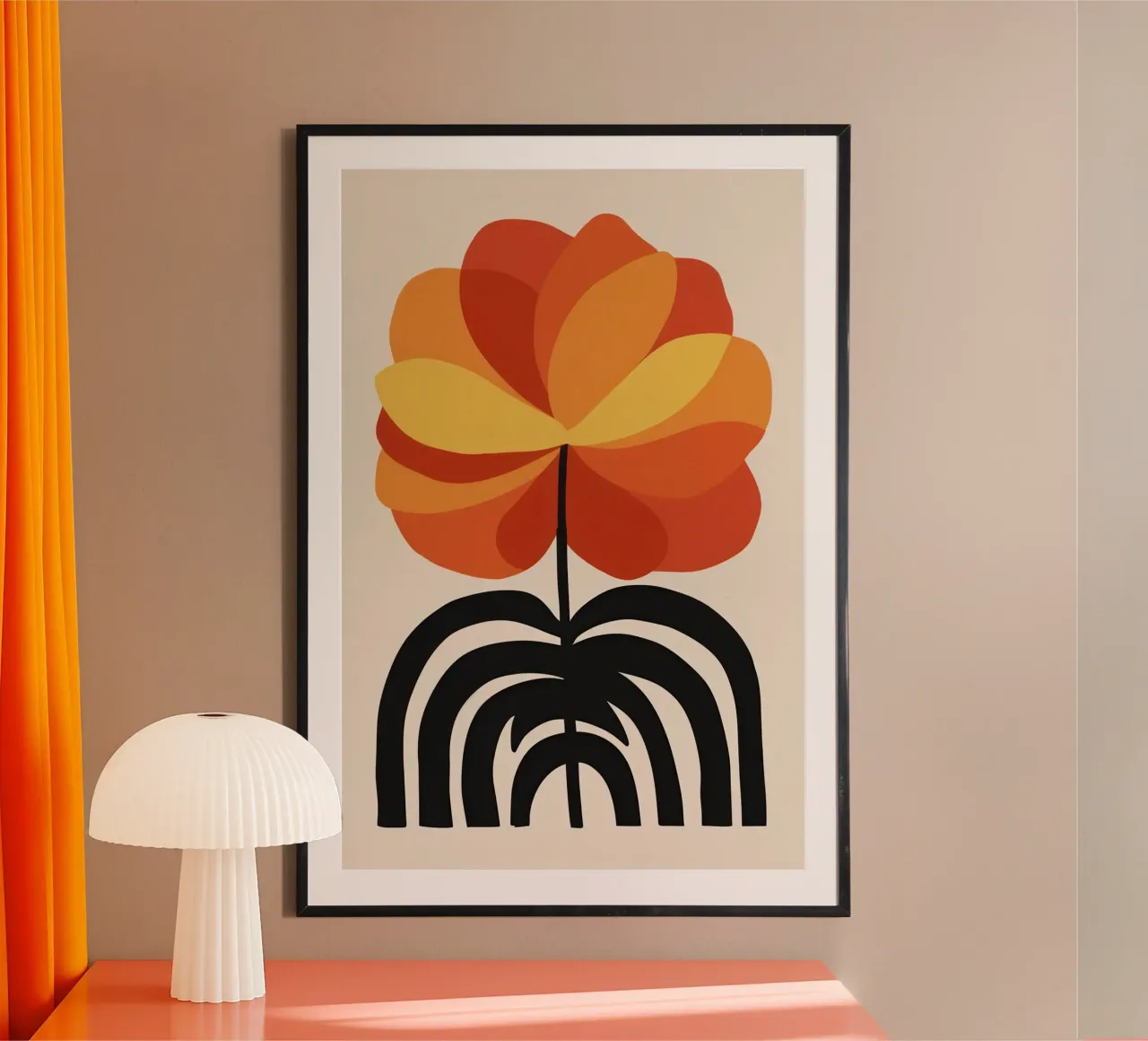 Kühnes Orange Bloom Poster von Solar Paint