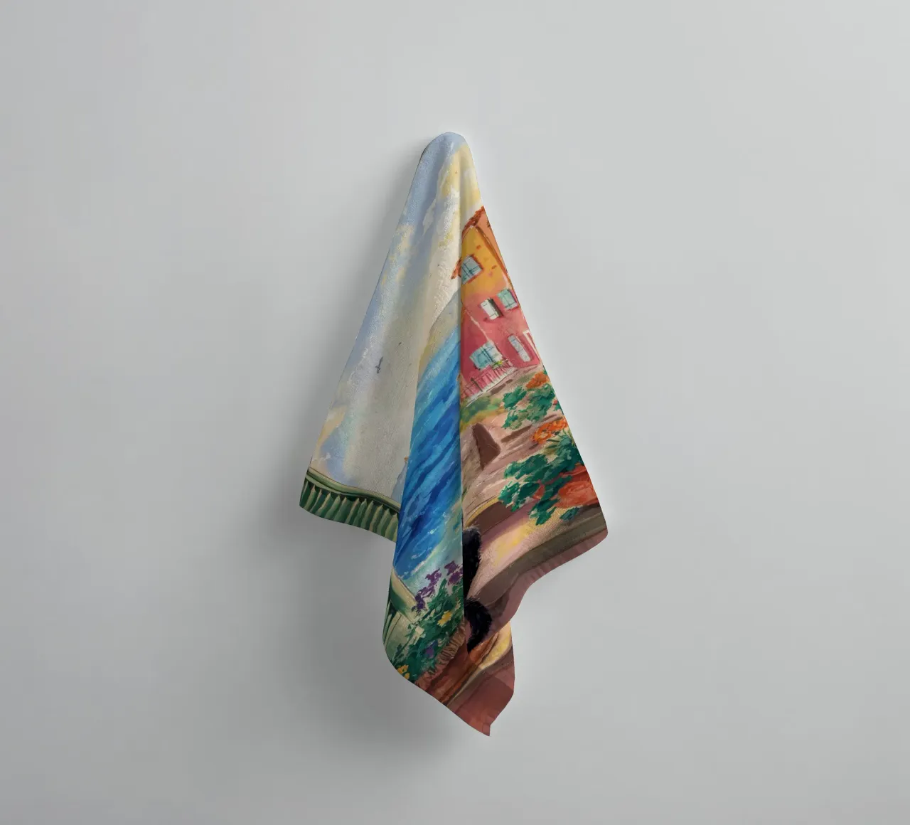 Feline Riviera Overlook towel by Veil Maya