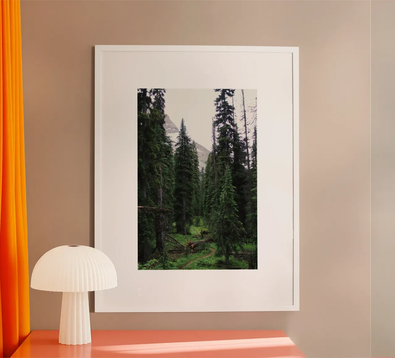 rocky terrain vegetation poster with wooden frame by cofa home