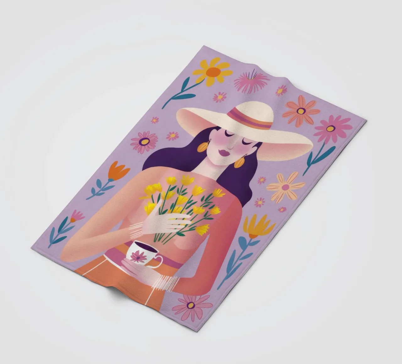 Morning Flower Offering fleece blanket by Prism Ritual