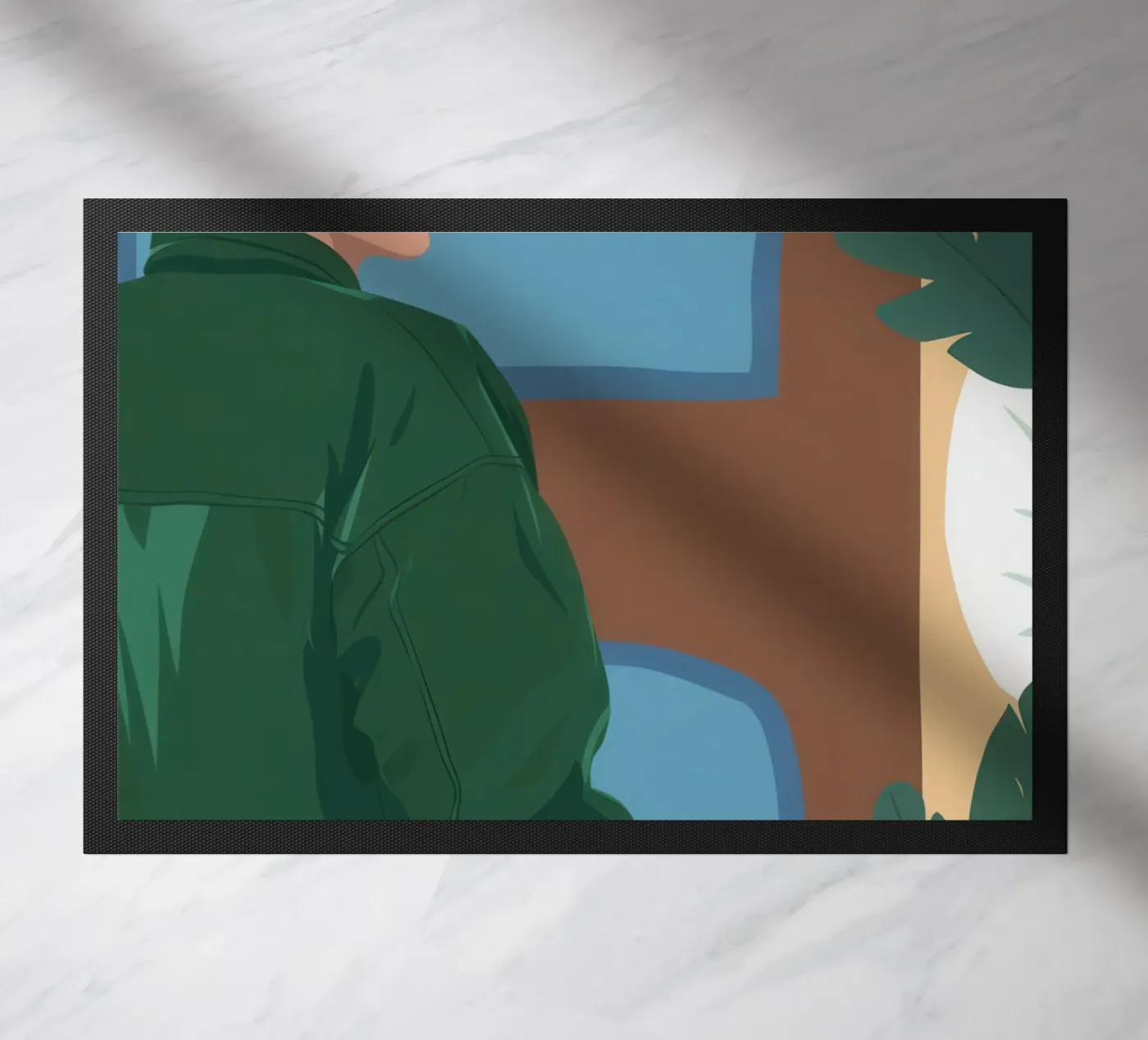 Contemplative Window Gaze doormat by Veil Maya