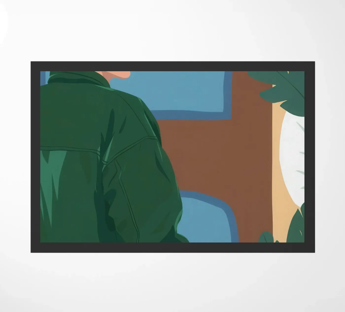 Contemplative Window Gaze doormat by Veil Maya