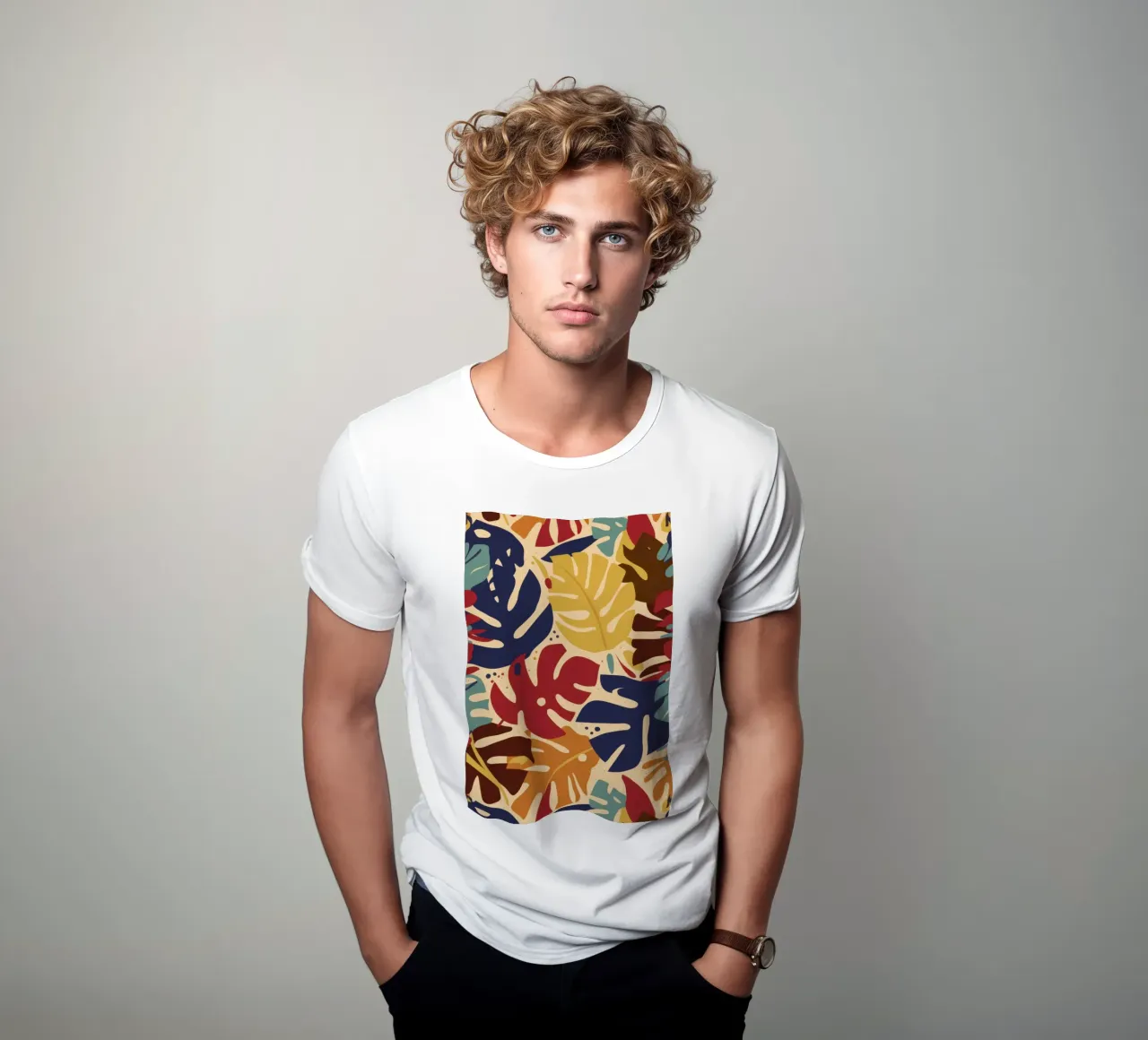Mosaico di foglie retrò t-shirt da Bring Haven