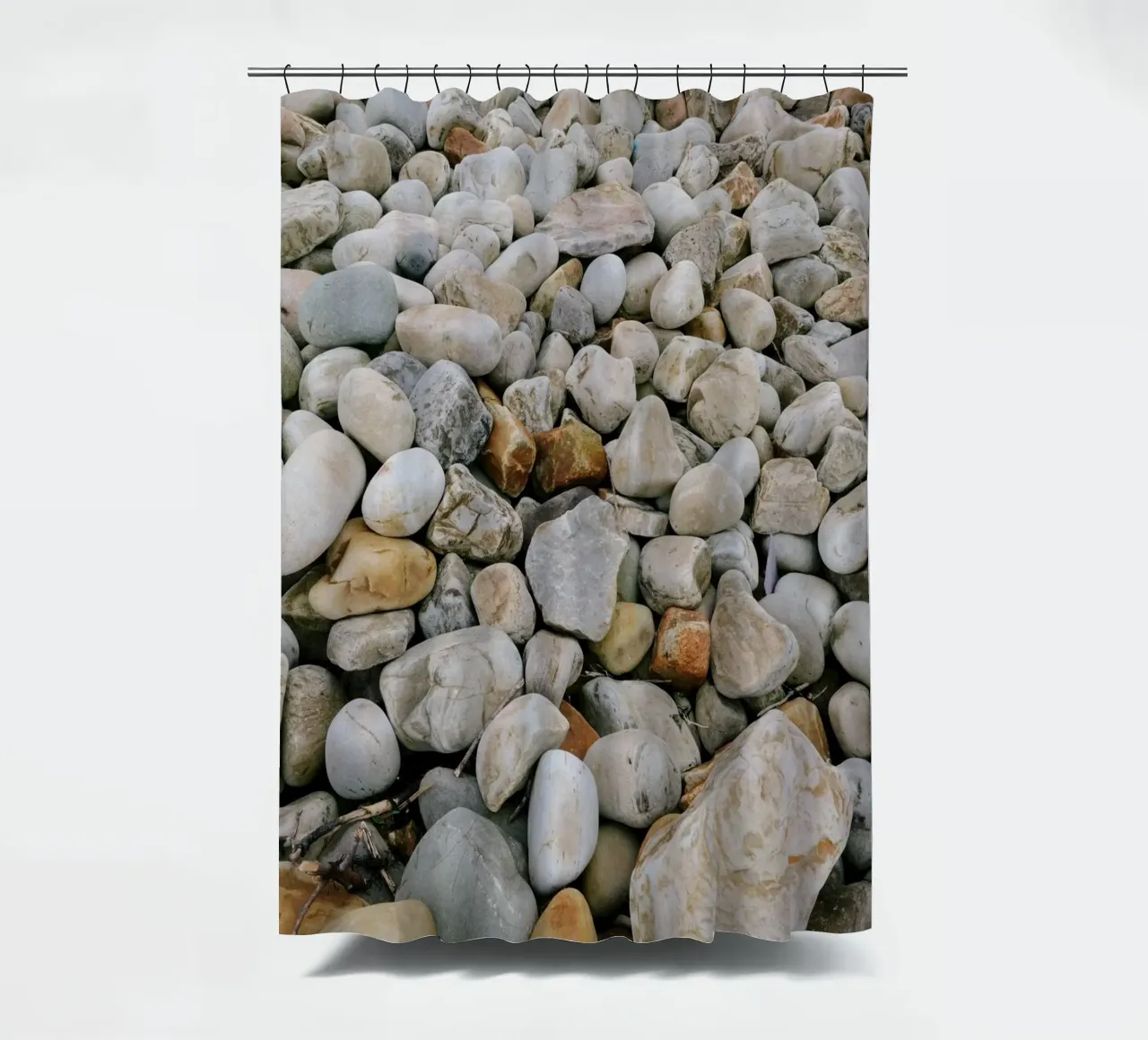 Stone by stone - tranquillity in diversity shower curtain by The Wild Creative Studio